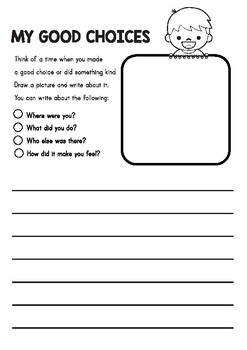 Behavior Reflection Think Sheet
