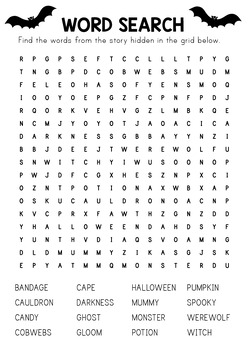 FREEBIE - HALLOWEEN WRITING PROMPT, HALLOWEEN WORD SEARCH