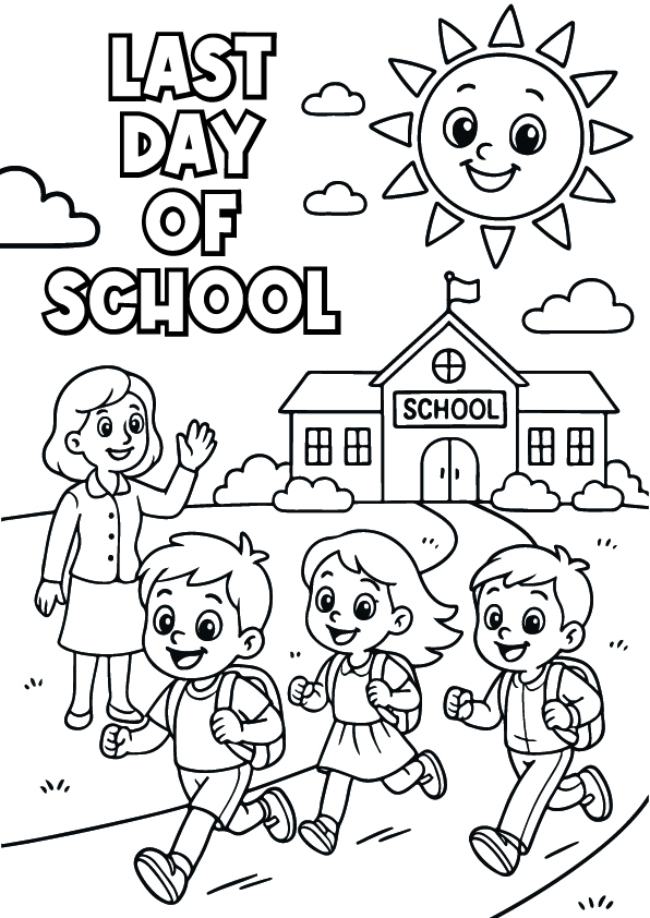 Artboard 11x last day of school coloring page